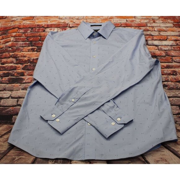 Banana Republic Men's Untucked Slim Fit Non-Iron Shirt L Light Blue 100% Cotton - Picture 1 of 7